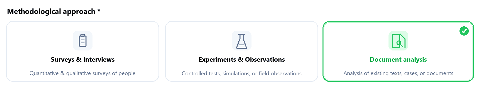 Empirical method: Document analysis