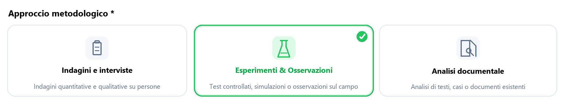 Metodo empirico: Esperimenti & Osservazioni