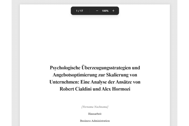 Fertige Arbeit exportieren