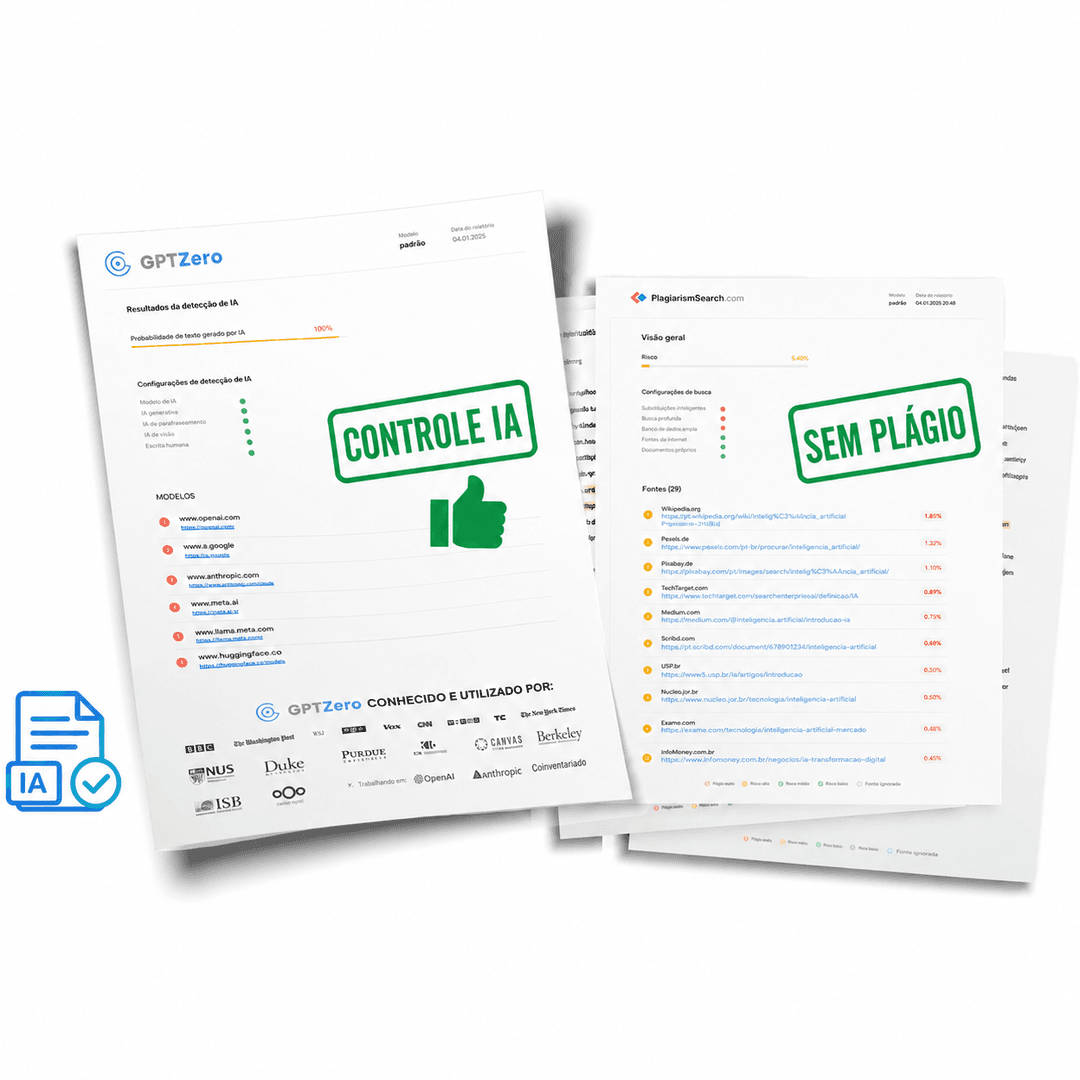 Relatórios de plágio e verificação de IA