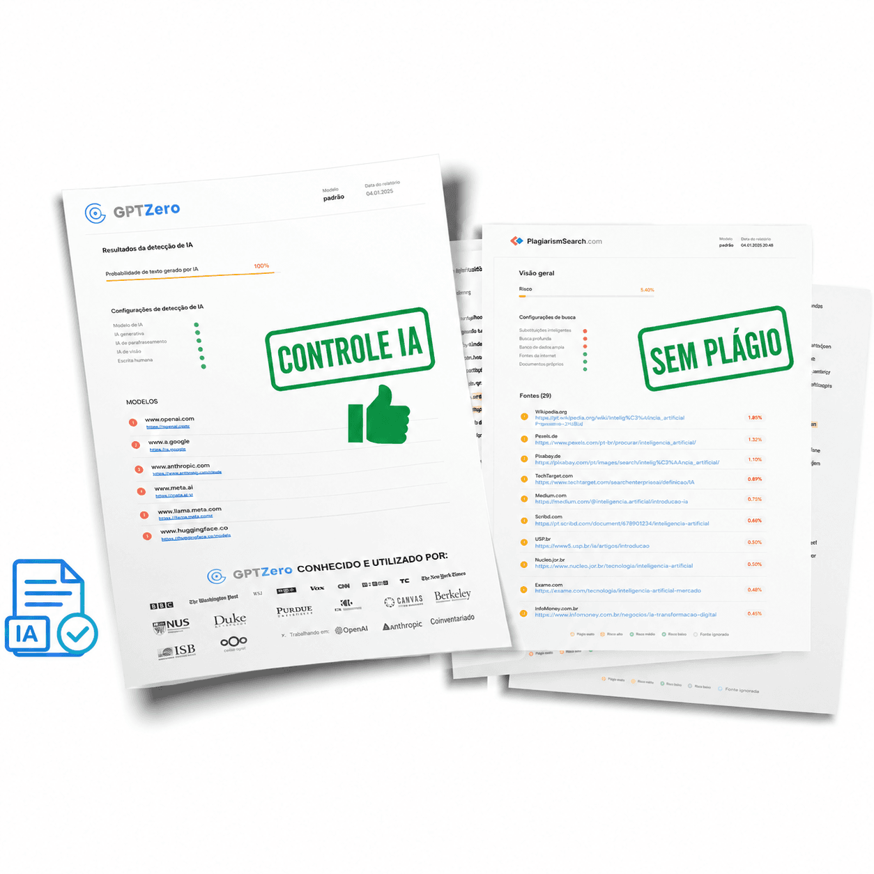 Plagiatsbericht und KI-Check Prüfberichte