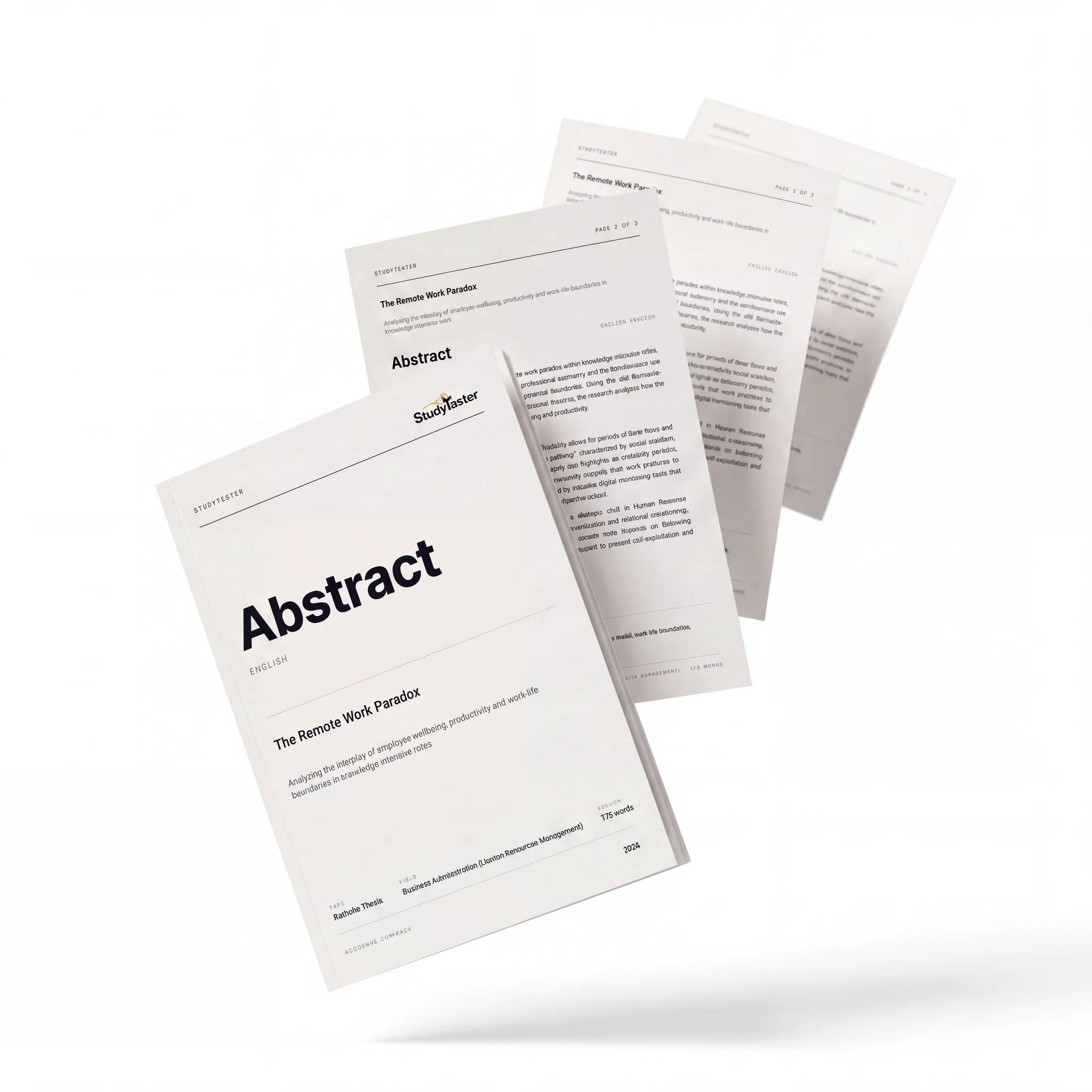 StudyTexter abstract to academic standard
