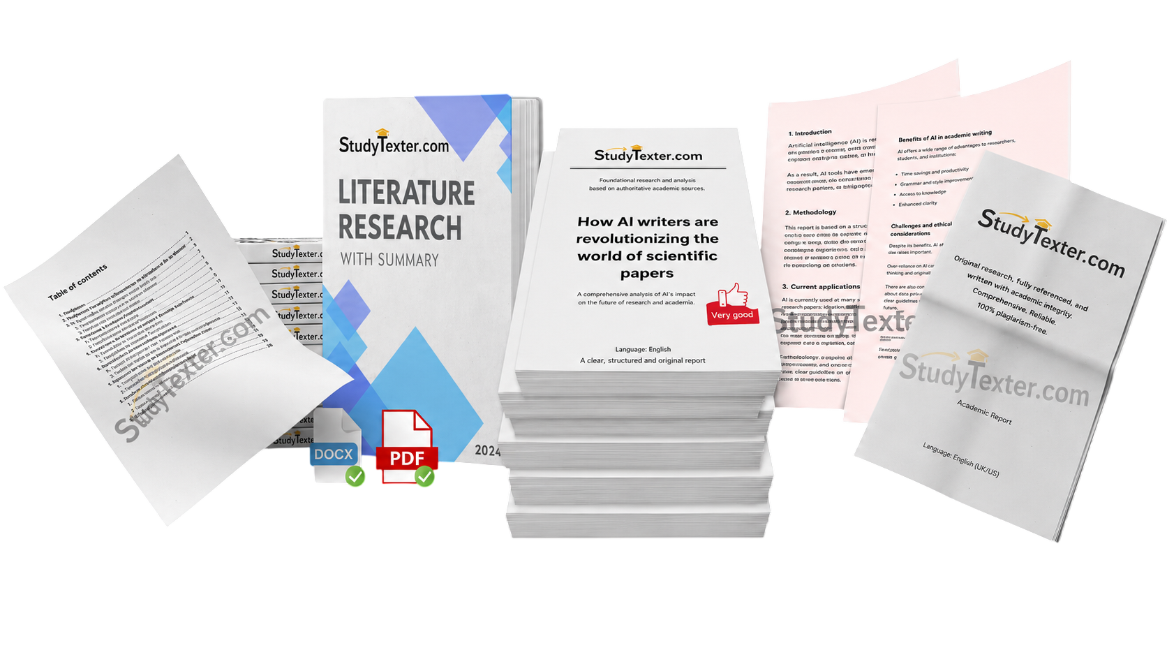 StudyTexter result with a coherent academic paper