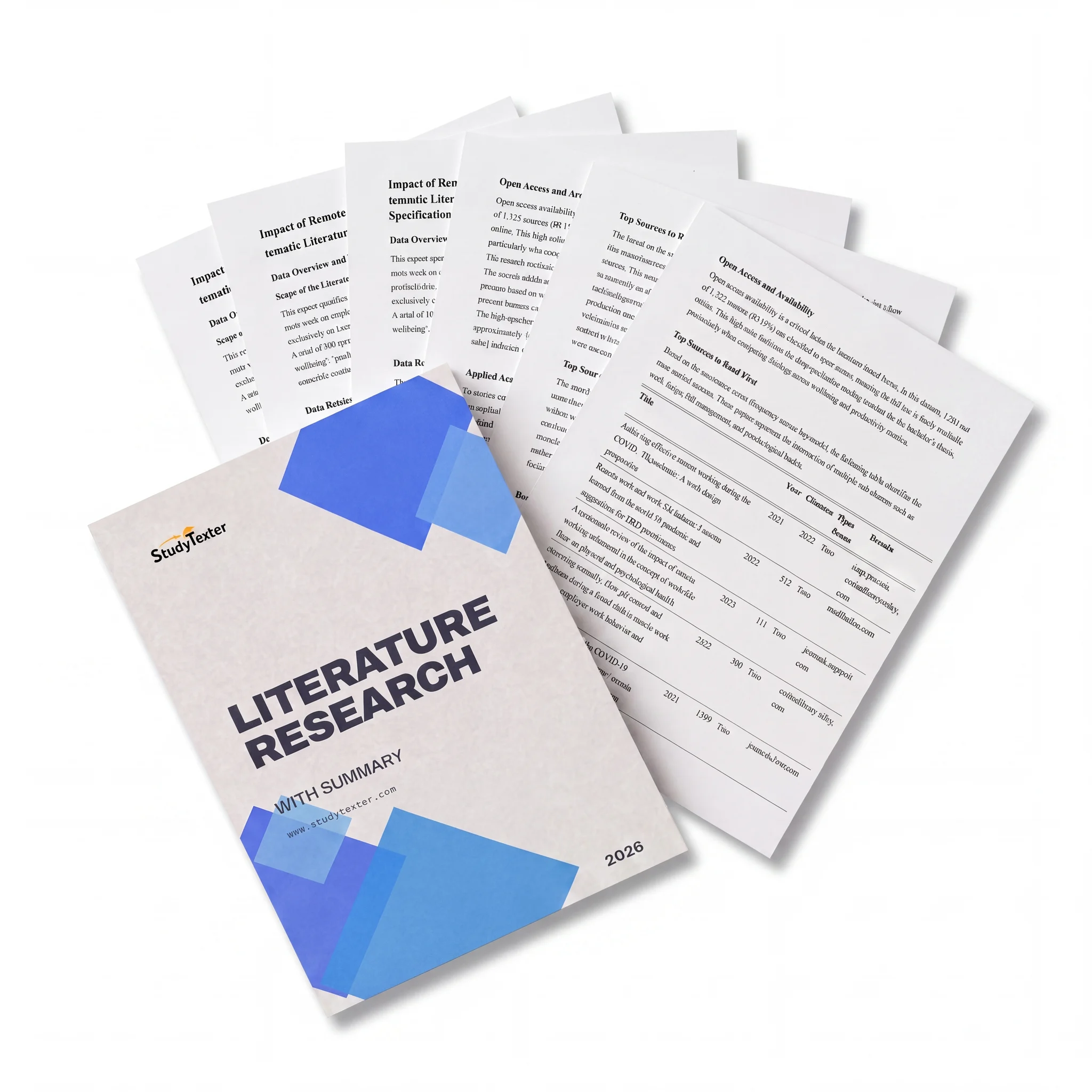 StudyTexter literature research with summaries