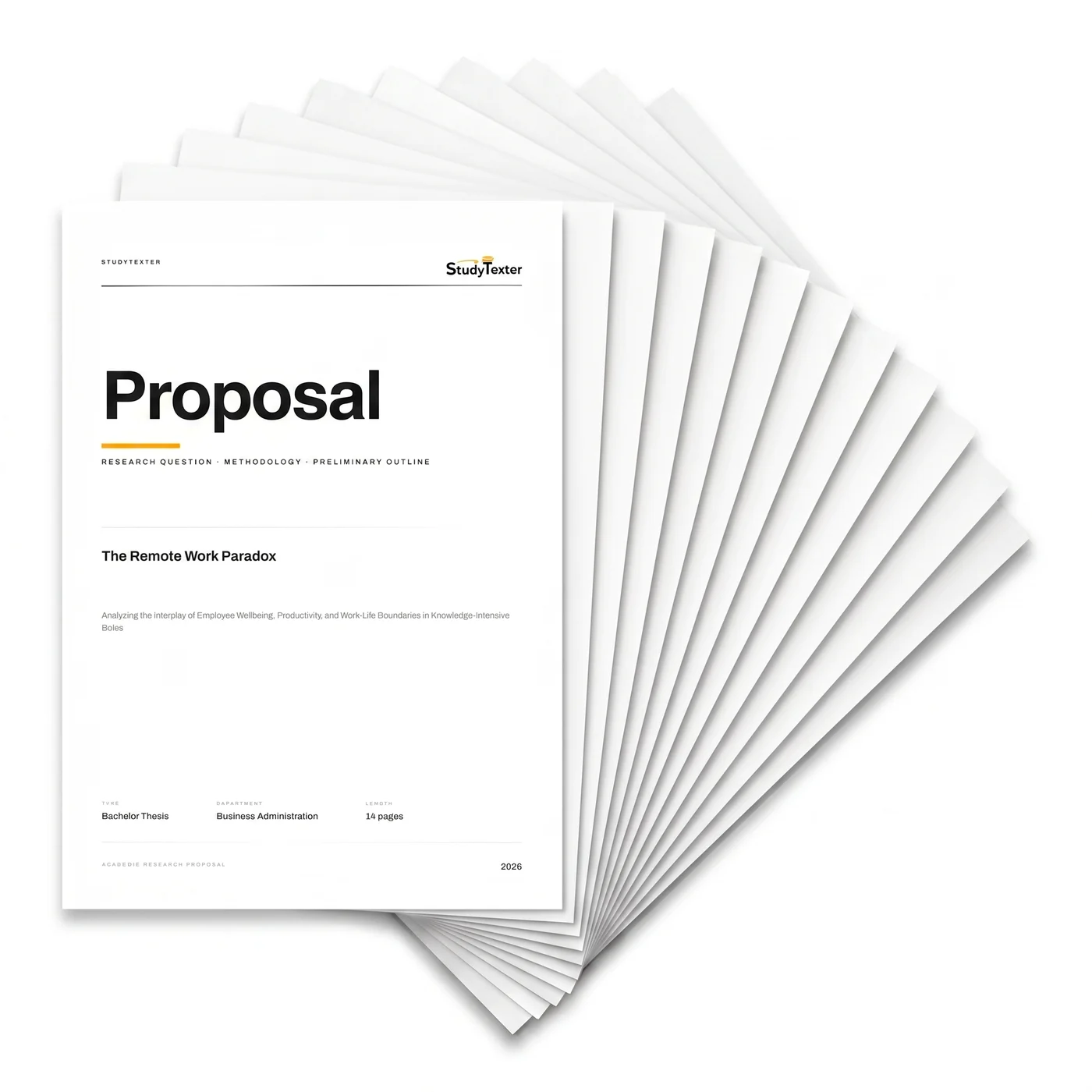StudyTexter proposal with research question, methodology and timeline
