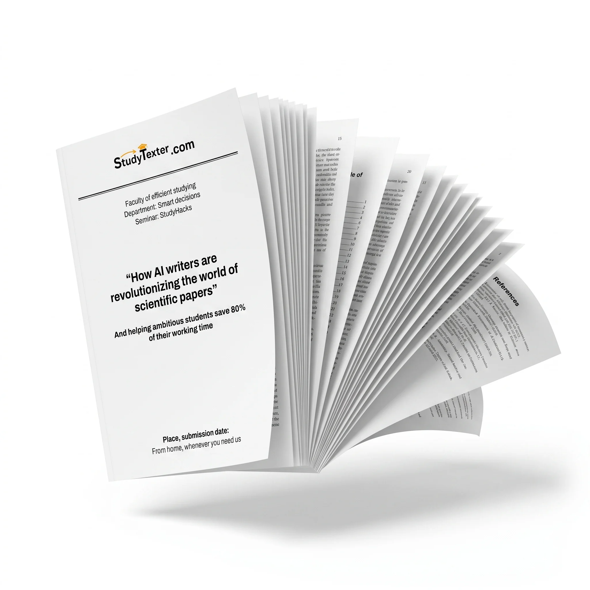 StudyTexter finished academic paper mockup