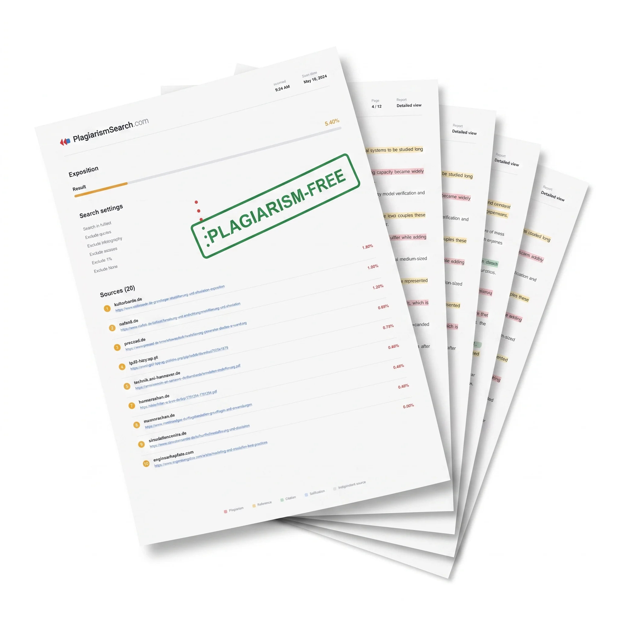 Plagiarism report by PlagiarismSearch with a verified stamp