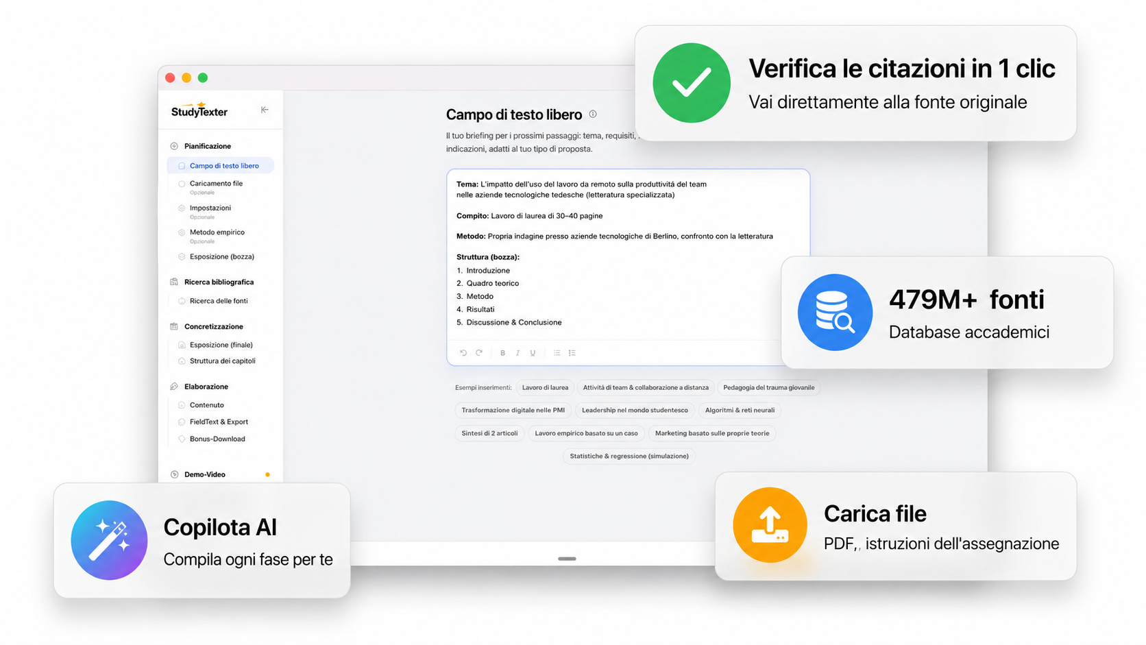 Editor StudyTexter come alternativa a strumenti IA separati
