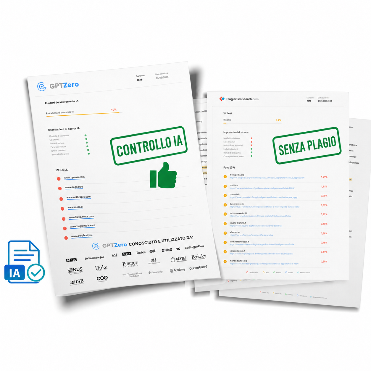 Report qualità StudyTexter con verifica IA e antiplagio