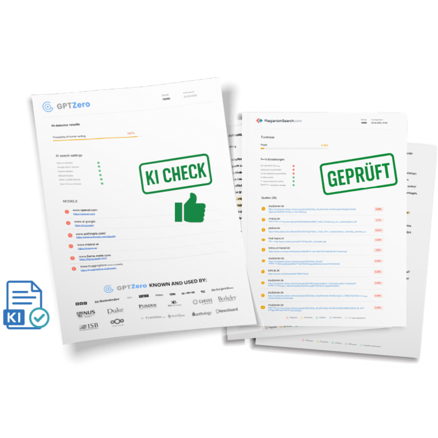 StudyTexter Qualitätsberichte mit KI Check und Plagiatsprüfung