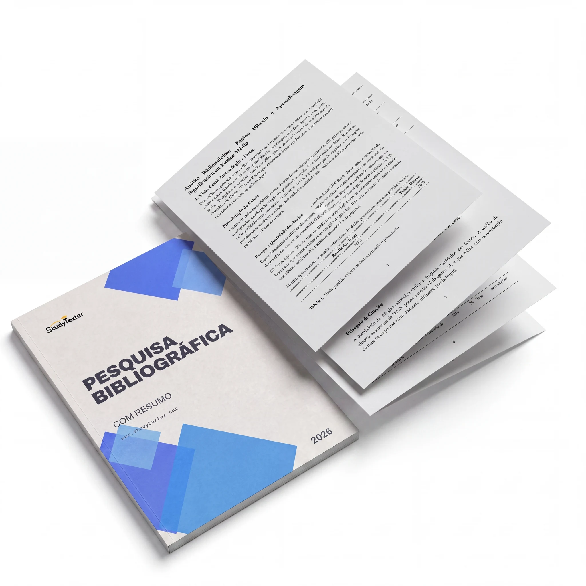 Pesquisa bibliográfica da StudyTexter com resumos