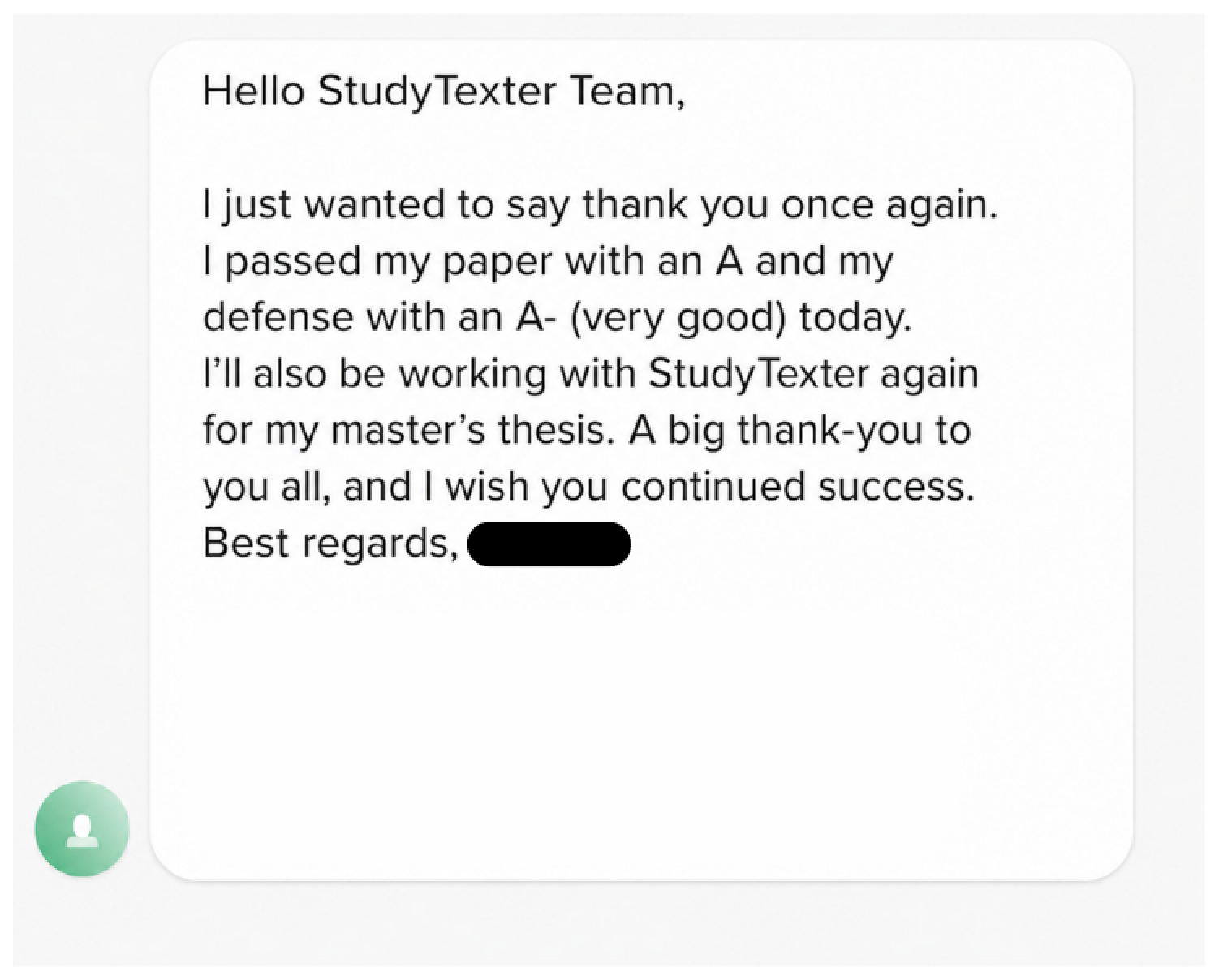 StudyTexter customer review 001