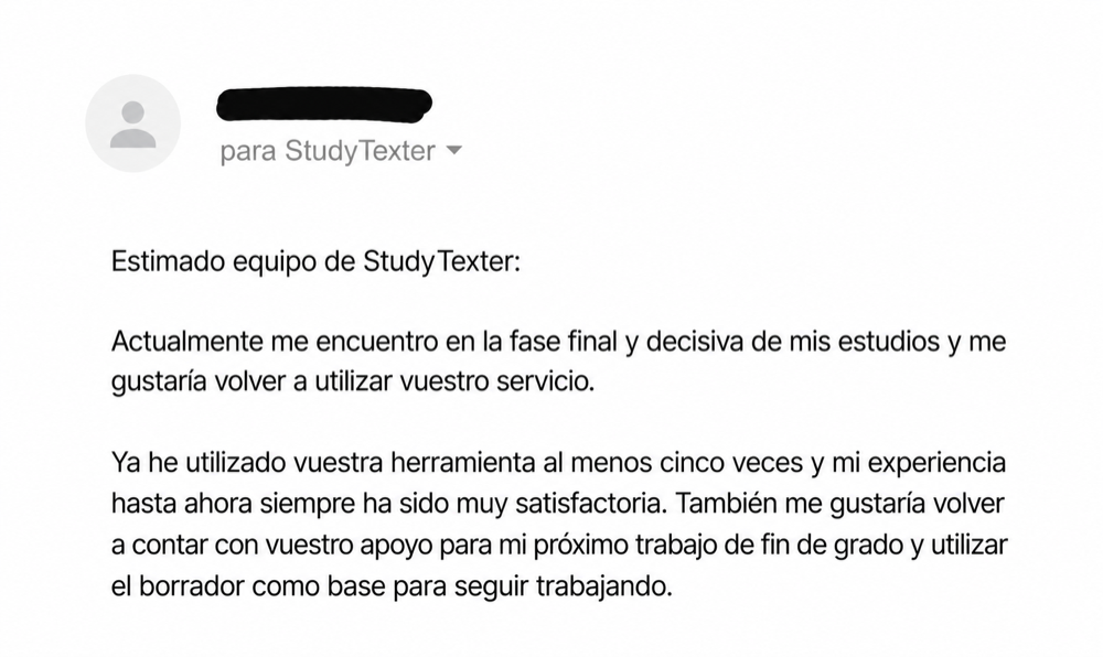 Opinión de cliente: ha utilizado StudyTexter al menos cinco veces