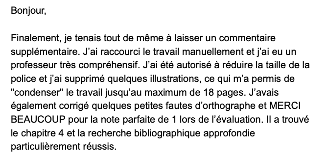 Avis client : excellente note pour le chapitre 4 et la recherche bibliographique