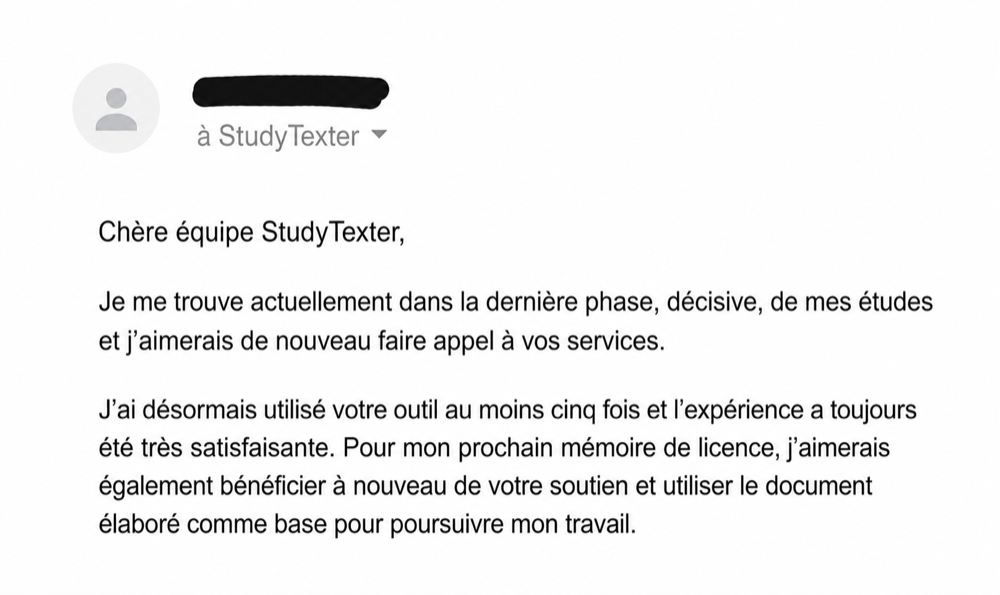 Avis client : StudyTexter utilisé au moins cinq fois