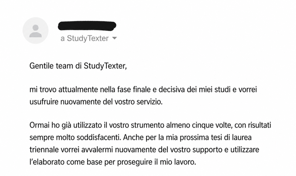 Recensione cliente: StudyTexter utilizzato almeno cinque volte